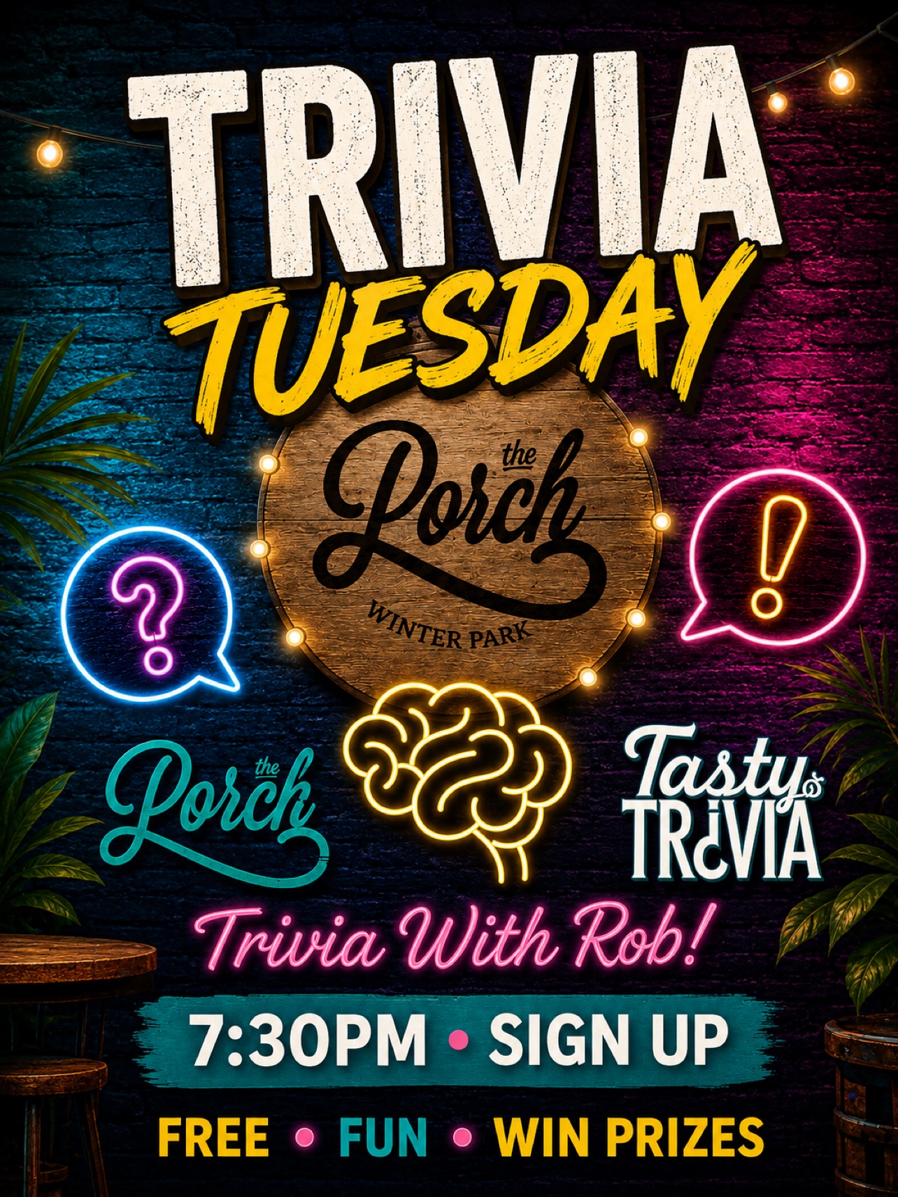 Trivia Tuesday at The Porch Winter Park